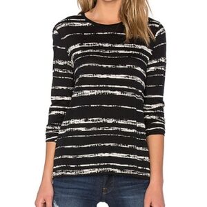 Vince Tops | Vince Shadow Stripe Print Long Sleeve Jersey Tee | Color: Black